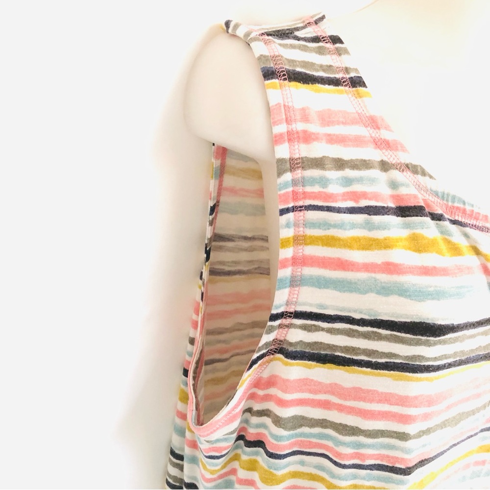 T by TALBOTS Striped Henley Sleeveless T Shirt Dress - Picture 4 of 11